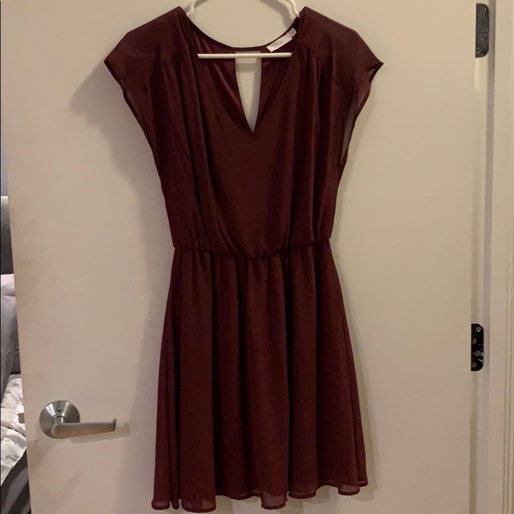 Lush - Maroon polyester cocktail dress